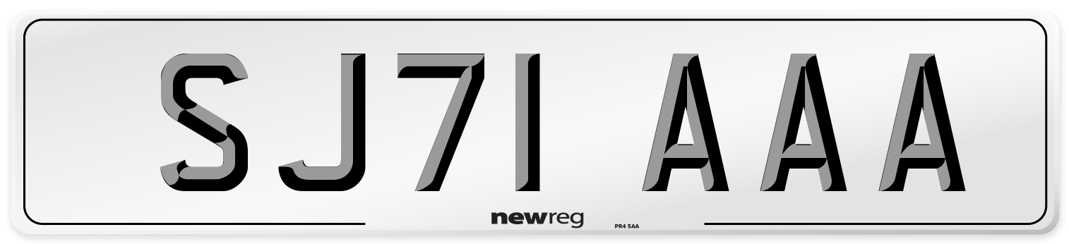 SJ71 AAA Number Plate from New Reg